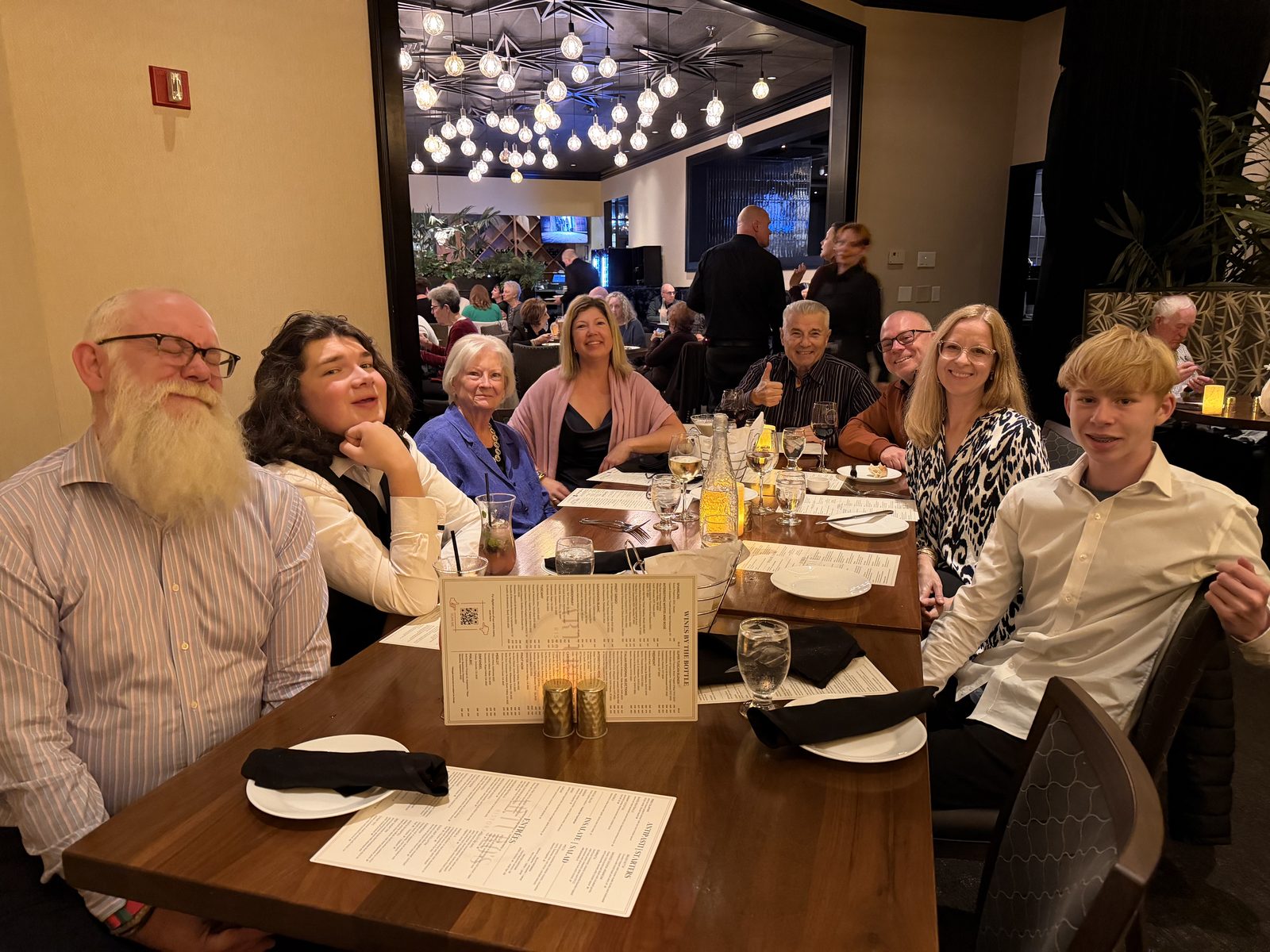 The family at the 80th birthday dinner